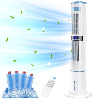 Ventilador de torre de refrigeração portátil TUYA Controle de dupla camada Design 33 * 33 * 120cm Dimensões