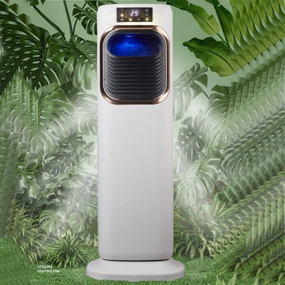 Ventilador de ar-condicionado refrigerado a água para uso doméstico com dupla função de aquecimento e frio