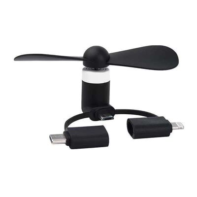 Logotipo personalizado Telefone móvel portátil 3 em 1 USB Tipo C Frio em jejum Mini ventilador para 15g