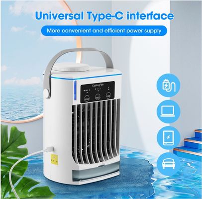 Mini-condicionador de ar elétrico ventilador de arrefecimento portátil para escritório Mesa 2 Pc Refrigerador de água