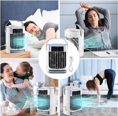 Mini-condicionador de ar elétrico ventilador de arrefecimento portátil para escritório Mesa 2 Pc Refrigerador de água