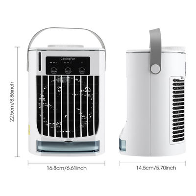 Mini condicionador de ar portátil dobrável com humidificador de pulverização e ventilador de resfriamento por água USB