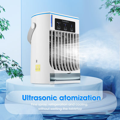 Mini condicionador de ar portátil dobrável com humidificador de pulverização e ventilador de resfriamento por água USB