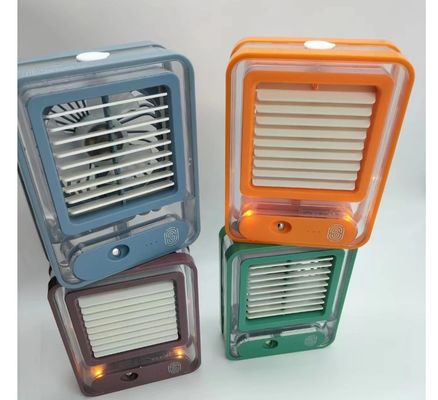 USB Recarregável 420g Stand de mesa de escritório Air Cooler Climatizador com luz LED