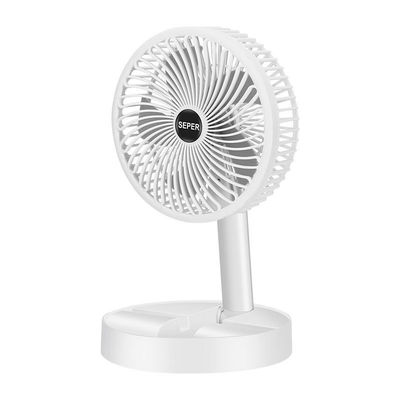 Ventilador com bateria USB Telescópica dobrável para hotel 2000mah Ventilador de arrefecimento de ar com bateria 3 Velocidades de escolha