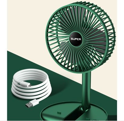 Ventilador escalável de escritório de carregamento Ventilador elétrico portátil de escritório de plástico branco verde