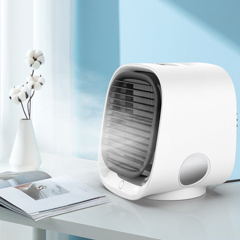 Mini-condicionador de ar móvel com ventilador elétrico refrigerado a água portátil de baixo ruído