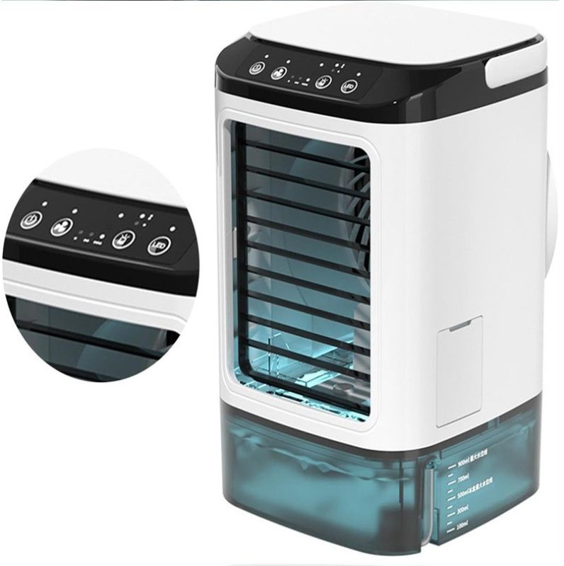 Aircooler portátil recarregável Ventilador de arrefecimento silencioso para escritório Inglês