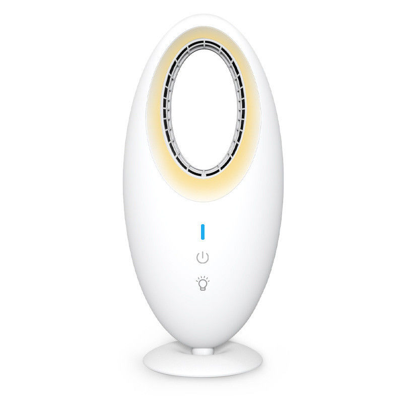 Ventilador elétrico silencioso automático mini carregamento 2 em 1 Ventilador de mesa sem lâmina com luz