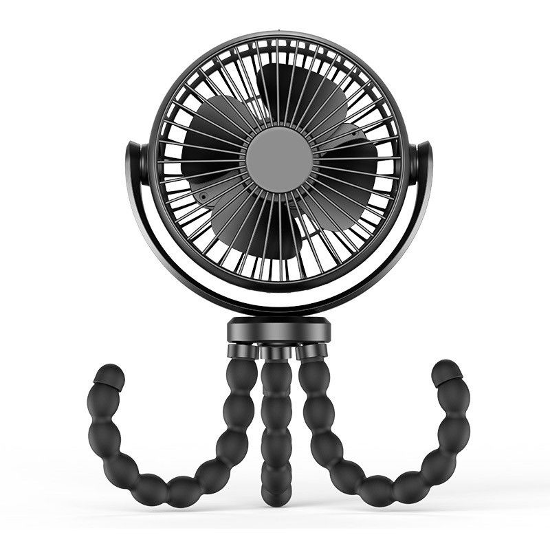 Não há controle remoto Carrinho de bebê portátil para o exterior Recarregável 5200mAh USB Octopus Fan