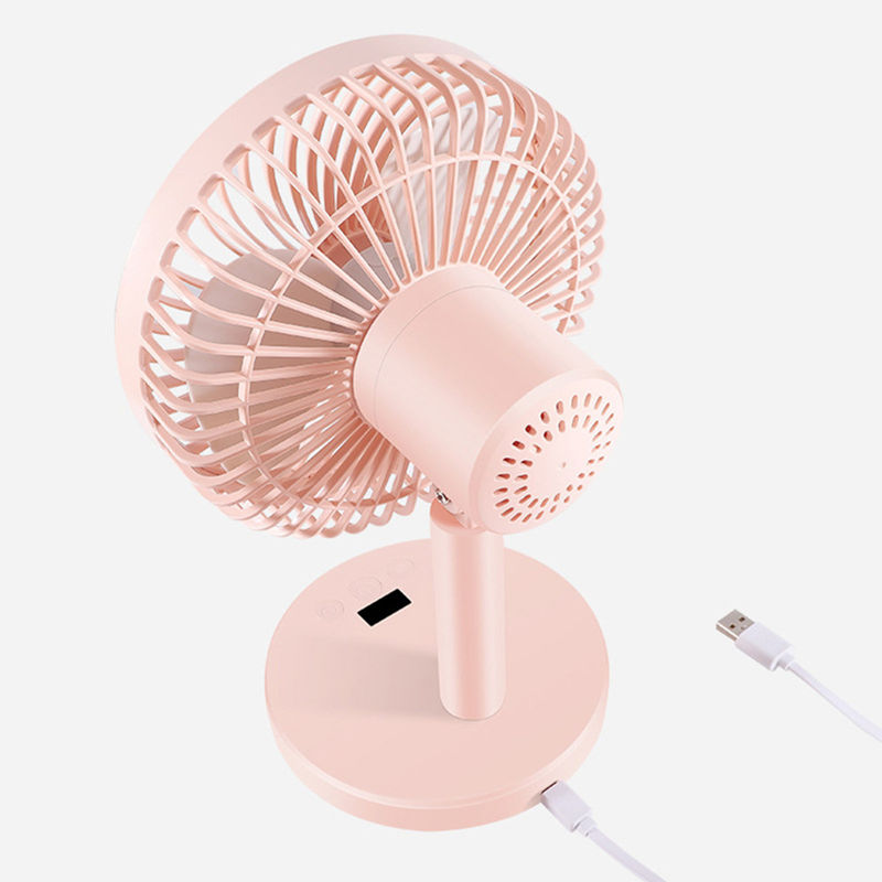 Ventilador de mesa de plástico impresso com tela de seda para banheiro e sistema de circulação de ar USB